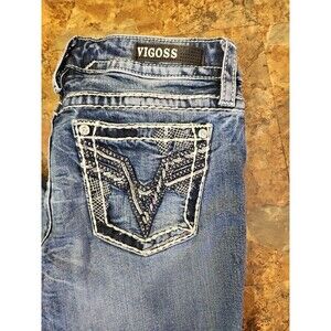 Vigoss Jeans Womens Size 28 x 32 Bootcut Classic Fit Embroidered  (J11)